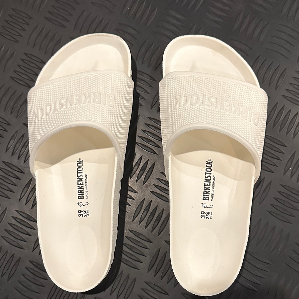 Birkenstock White Slide Sandals
